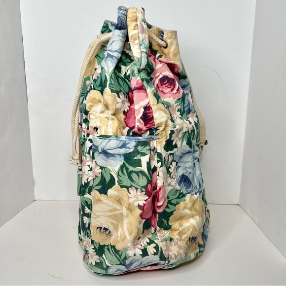 Vintage LaCrosse American Style Sports and Tradition Floral Canvas Tote Bag - Picture 4 of 8